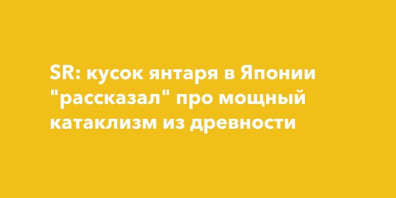 SR: кусок янтаря в Японии "рассказал" про мощный катаклизм из древности