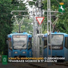 Напоминаем, что узнать оперативную информацию о движении трамваев можно в тг-канале