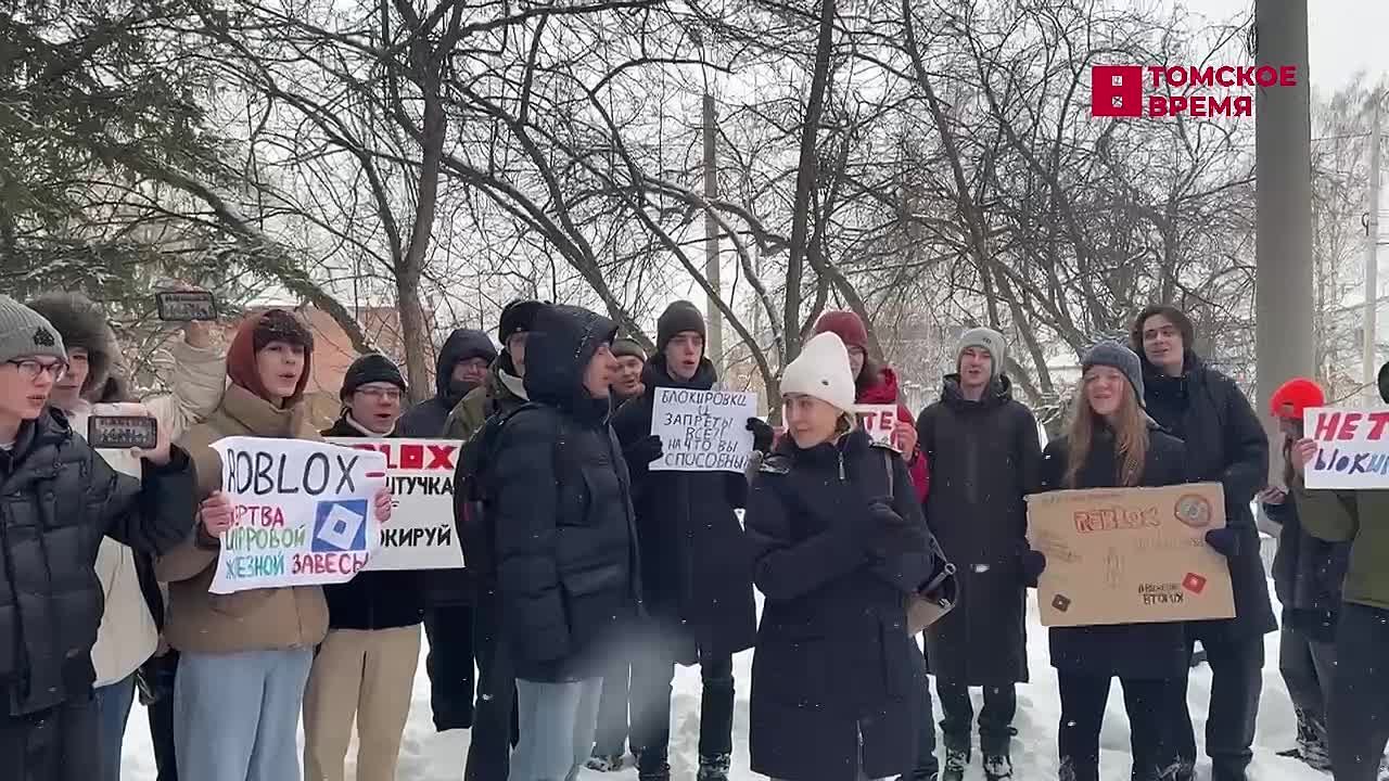 Томичи вышли на согласованный пикет против блокировки Roblox