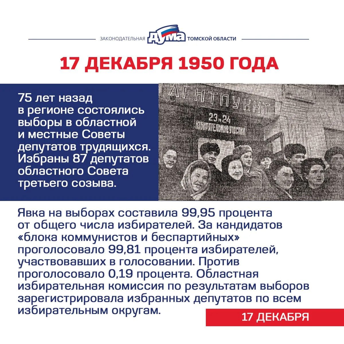 Избранные. Даты и события из истории представительной власти Томской области (15-21 декабря) Избранные. Даты и события из истории представительной власти Томской области (15-21 декабря)