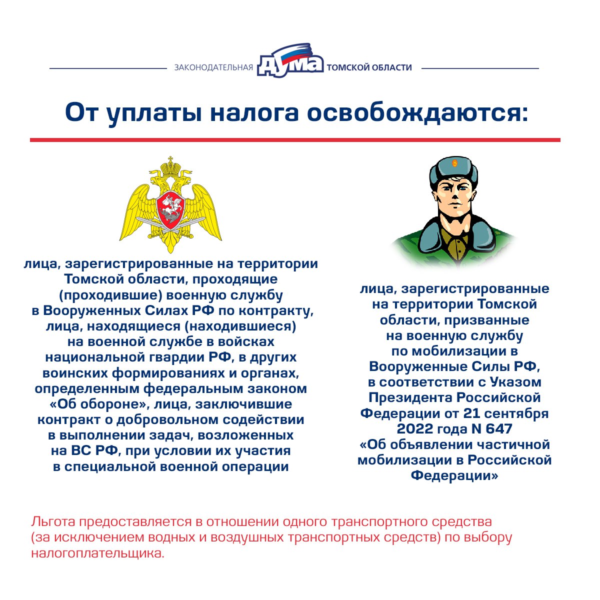 Льготы плательщикам транспортного налога, установленные законами Томской области Льготы плательщикам транспортного налога, установленные законами Томской области