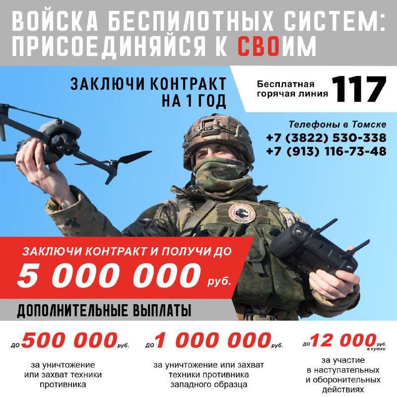 Министерство обороны РФ проводит набор в войска беспилотных систем