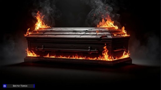 В Томске ночью горели гробы