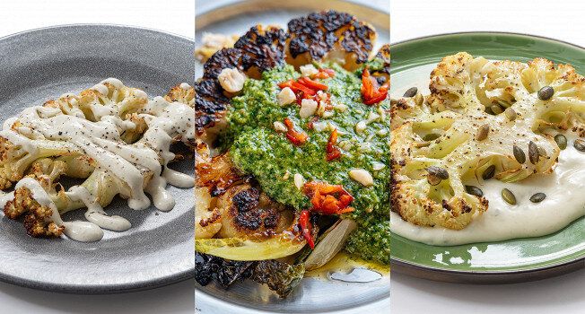 Цветная капуста в главной роли: непривычные стейки с соусами, которые вас впечатлят