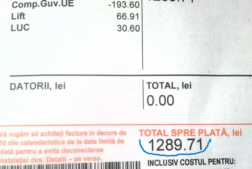Неожиданные расходы на коммуналку в Молдове